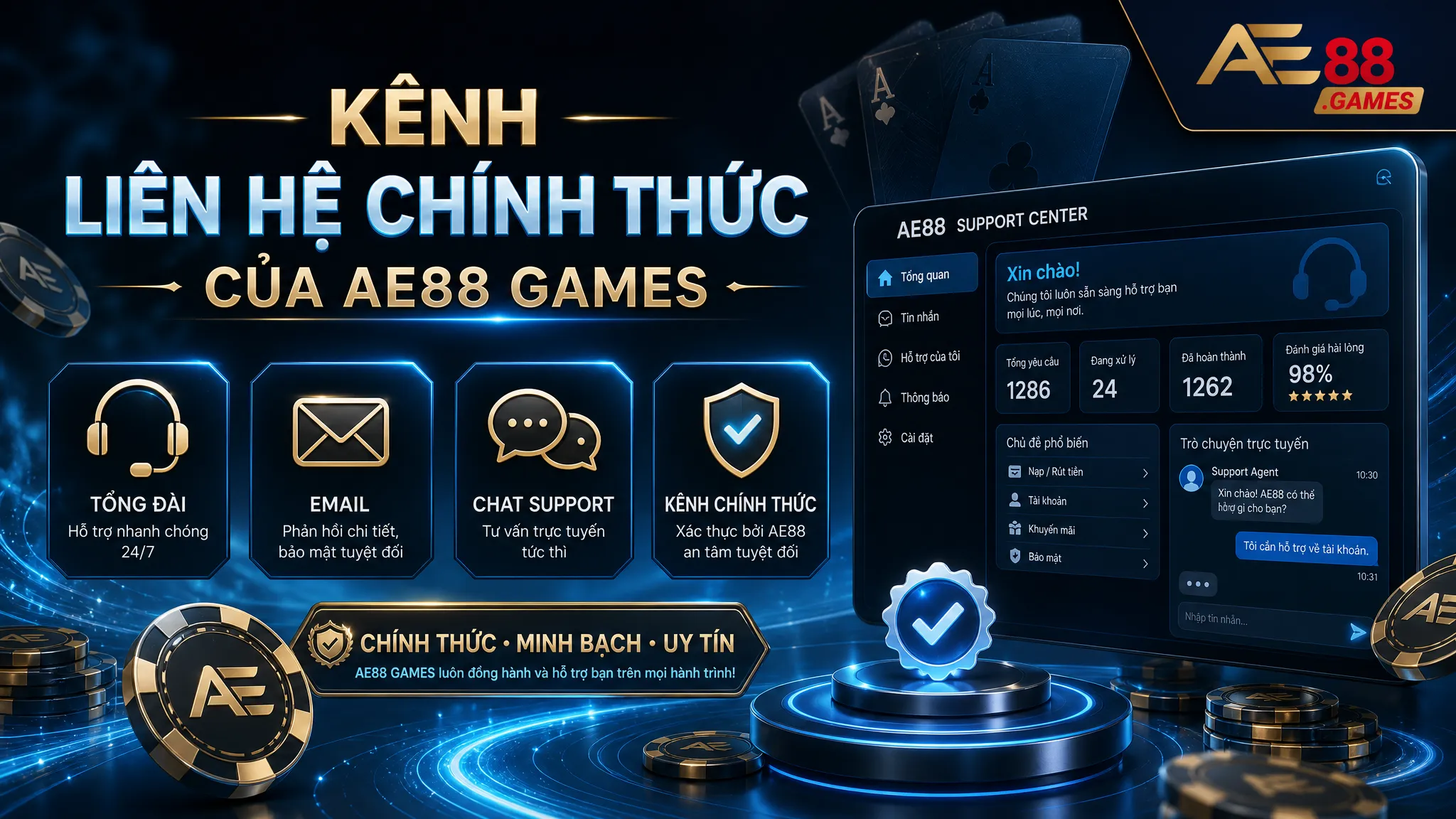 Liên Hệ AE88 Games – Kênh Hỗ Trợ Và Xác Minh Thông Tin 1 Kênh Liên Hệ Chính Thức Của AE88 Games