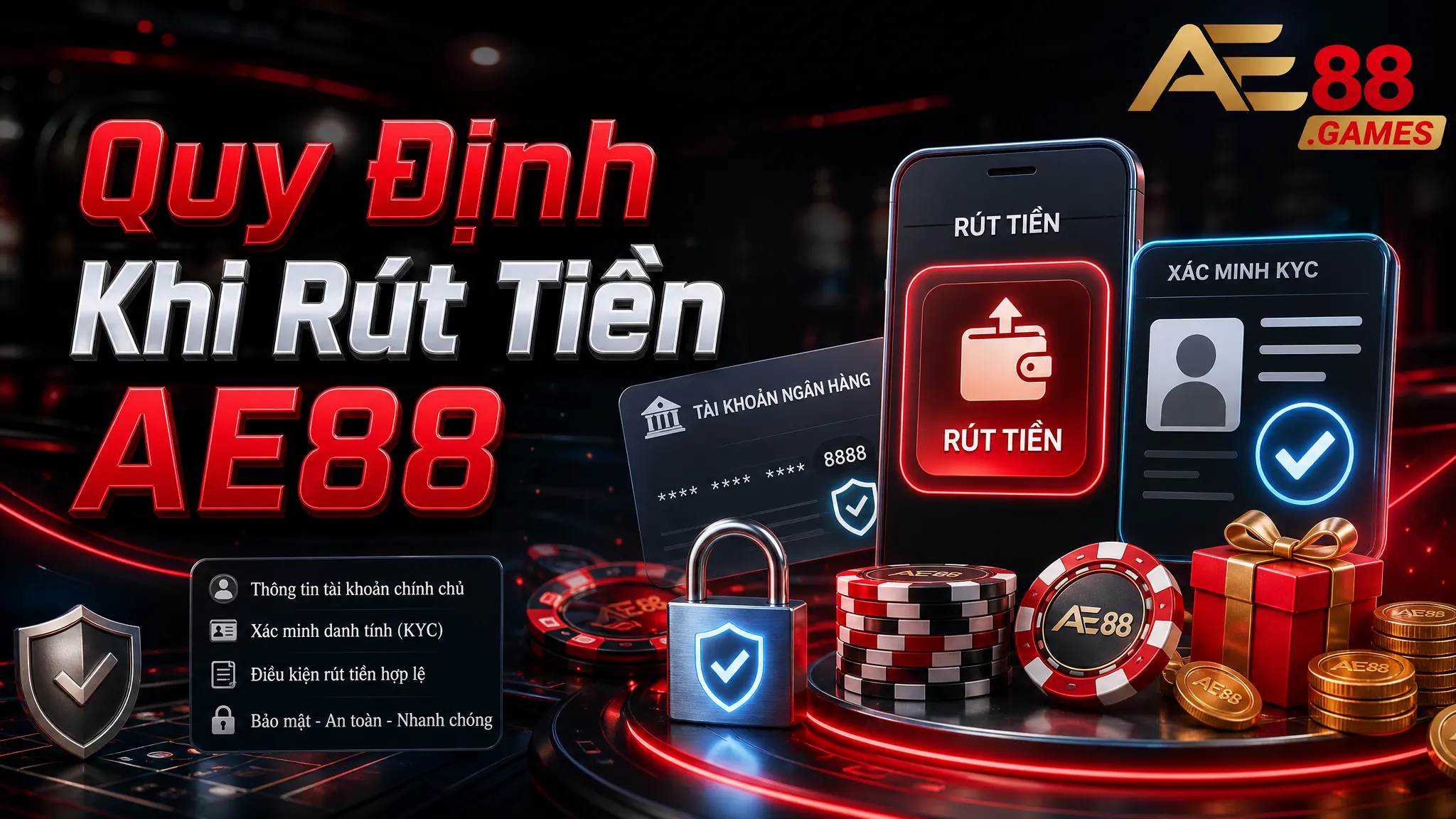 Chính Sách Nạp Rút AE88 Games – Quy Định Giao Dịch, Hạn Mức Và Xử Lý Lỗi 2 Quy Định Khi Rút Tiền AE88