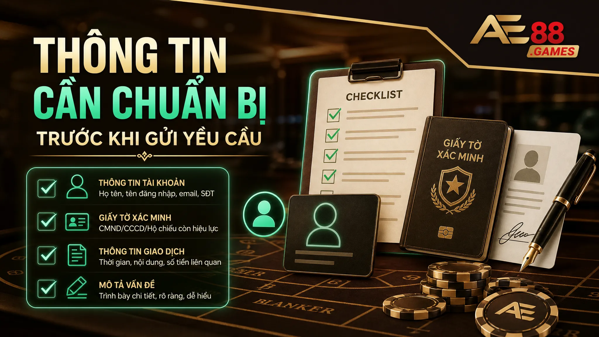 Liên Hệ AE88 Games – Kênh Hỗ Trợ Và Xác Minh Thông Tin 2 Thông Tin Cần Chuẩn Bị Trước Khi Gửi Yêu Cầu